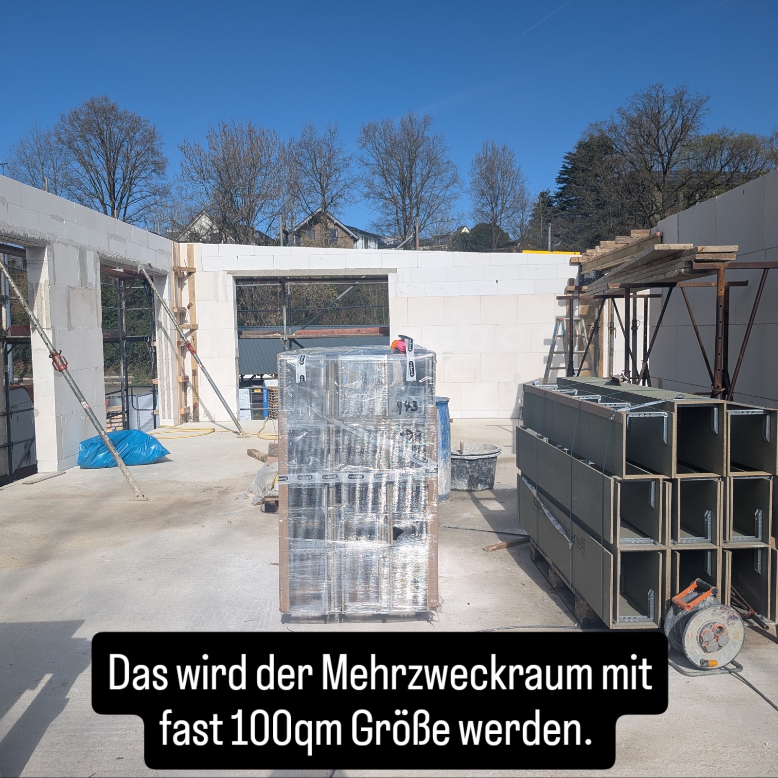 Baustelle des neuen DTV-Vereinsheims heute